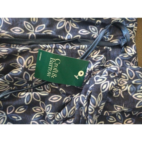 Croft & Barrow Soft Whisperluxe Pajama Lounge Pants Navy Blue Floral Pockets S - Picture 2 of 4